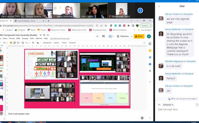 Презентація доповіді викладачами